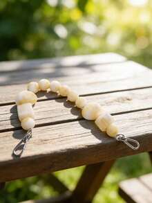 Dây đeo túi đính hạt phong cách Boho, quai xách tay đính hạt đá tự nhiên, dây đeo cổ tay có thể tháo rời dành cho túi cói, túi tote và túi đeo chéo. - Nhiều màu - Xem 3