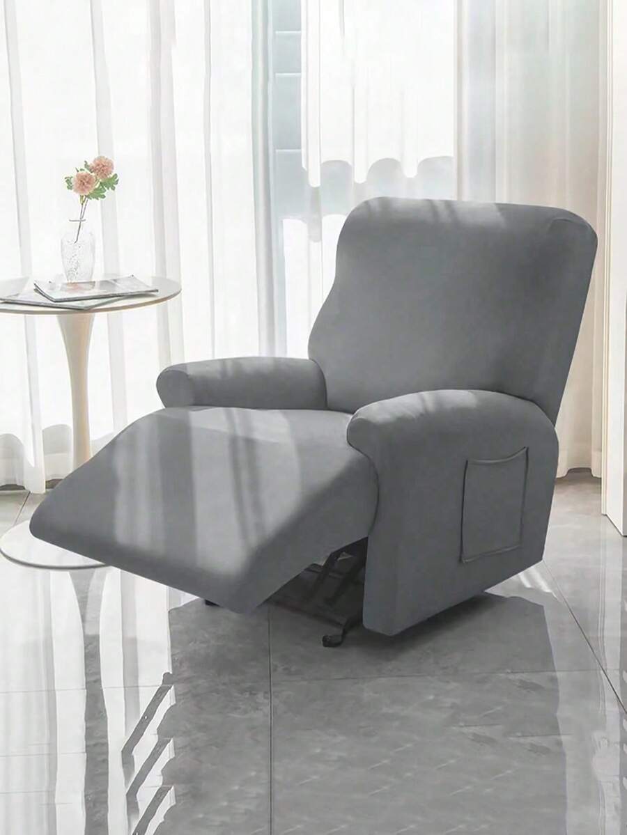 1pc/2pcs/3pcs Set Home Milk Velvet Thickened Elastic Waterproof Dustproof Wear-Resistant Stain-Resistant Cat Paw Sofa Cover, American Style Anti-Slip Sofa Protector, Suitable For Living Room, Bedroom And Other Multiple Scenes - Light Grey - View 1