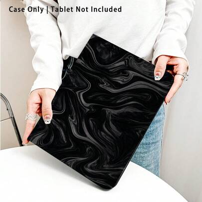 1 chiếc ốp lưng gập bảo vệ bàn làm việc có khe cắm bút, họa tiết vân đá cẩm thạch đen đơn giản, tương thích với Honor Pad 8/9/10, Honor GT 11.5inch/X7/X8A/X8Pro/X9/X9Pro/V9/V8 Pro, MatePad SE 11inch/MatePad 11inch/11.5inch, MatePad Pro, Apple thế hệ thứ 10/11 2025 (A16), A9/A9+/A11/S11/S10 FE+, chức năng tự động ngủ/thức, thích hợp làm quà tặng cho mùa tựu trường, ngày Valentine, quà tặng ngày lễ.