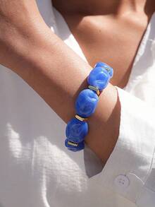 1条个性化时尚亚克力不规则串珠女士手链 - 适合日常佩戴、派对、节日礼物 - 彩色 - 查看 9