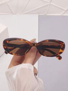 1 pieza Nuevas gafas de moda de ojo de gato, gafas con decoración floral de color degradado para fiesta en la playa - Multicolor - Ver 7