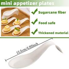 50pcs Disposable Mini Paper Appetizer Plates, For Holding Bite-Sized Appetizers, Snacks, Fruits, Desserts, Multiple Creative Shapes Available, Suitable For Tasting, Sampling, Gatherings, Restaurants, Parties, Weddings, Picnics, Afternoon Tea And More - White - View 14