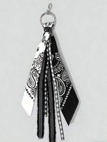 1件嘻哈嘻哈裤围巾佩斯利花纹头巾街头风 - 黑與白 - 查看 2