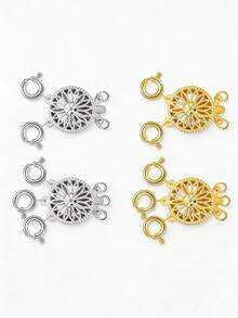 1/2/4pcs Copper Material Women Necklace Multilayer Clasp, 14K Gold/Silver Anti-Twist Jewelry Clasp Converter Chain Extender (Transparent Gift Box) - Multicolor - View 14