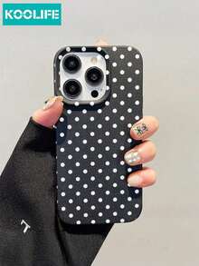 Koolife1 Funda de TPU de Color en Polvo para Máquina Portátil, Diseño de Patrón de Onda Blanca, Ultra Delgada y Resistente a Golpes, Diseño de Gran Apertura, Compatible con Apple Serie 11 a 17 (Incluyendo Pro, Pro Max, Plus, Air y Modelos de Escritorio 16e) - negro - Ver 2