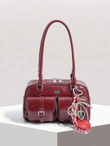 New Bread Knot Multi-Pocket Underarm Bag, Fashionable Beautiful Tones, High Cost-Performance Vintage Minimalist Elegant Ladies' Shoulder Bag, Versatile For Daily, Commuting, Shopping - Red - View 6