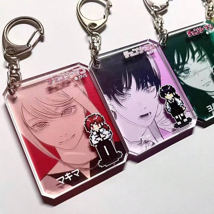 1pc Anime Acrylic Squishy Keychain, Collectible Card, Birthday Gift, Easter Gift, Back To School Gift - Multicolor - View 1