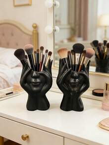 1/2pcs Handmade Creative Human Body Art Makeup Brush Holder - Unique Artistic Style Makeup Brush Holder/Desktop Organizer, Made Of Decorative Resin Material, Anti-Drop Design, Combines Sculpture Ornament Aesthetics; Lightweight And Portable, Suitable For Desktop Or Bathroom Cosmetic Storage; Stylish And Anti-Slip Design, Ideal Choice For Valentine's Day Gift Or Back To School Storage Supplies. - Premium Model - View 6