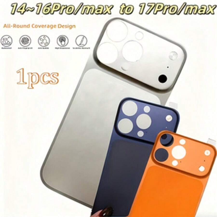 Solid Color Blue Camera Lens Protector Film Instant Transformation To 17 Pro/17 Pro Max, Orange & Blue Realistic Back Skin Sticker, Easy To Peel And Stick, Rear Camera Lens Protection Compatible With Iphone 13 Pro/13 Pro Max/14 Pro/14 Pro Max/15 Pro/15 Pro Max/16 Pro/16 Pro Max Mother's Day Gift