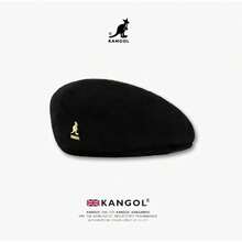 Kangol Kangaroo Pure Wool Beret  Brand Baseball Cap Wool Hat HEY8 - Army Green Wool With Steel Stamp - View 2