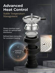 OBOVAY Bộ dụng cụ hút shisha cao cấp di động, bộ shisha mini/đơn/đa ống, chén hút bằng silicon và thép không gỉ, khay than bằng thép không gỉ, đồ dùng cho tiệc Ngày của Mẹ, shisha tụ họp bạn bè, phụ kiện shisha quán bar, quà tặng Ngày Valentine cho nam/nữ, giao hàng ngẫu nhiên (màu sắc và kiểu dáng ngẫu nhiên) - Một cỡ - Xem 9