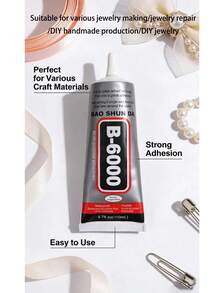 1pc 50ml B6000 Glue, Suitable For Handmade Headpieces, Brooches, Jewelry Setting, Diamond Jewelry, Earrings, Pendants And More, Strong Adhesive, Clear Glue For DIY Crafts, Jewelry Repair And Making, Wood, DIY Crafts - Transparent - View 4