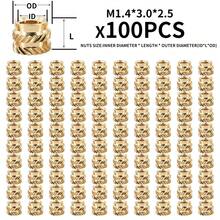 100pcs M1.4-M5 3D Printing Brass Heat-Set Knurled Threaded Insert Nuts, Embedded Parts, Heat-Staked Threaded Inserts - A - View 15