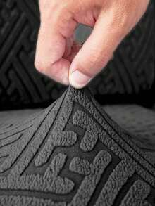 1-Piece Set, 4-Piece Set, Great Wall Pattern, L-Shaped Chair Cover, Home Goods, Dust-Proof And Elastic, Simple Style, All-In-One, Stool Cover, Wear-Resistant And Stain-Proof, Chair Cover, Suitable For Study, Living Room, And Various Other Places - Dark Grey - View 6