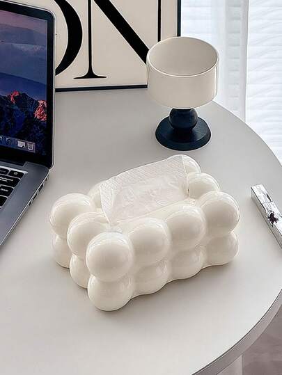 1 pieza Caja de pañuelos de plástico con forma de nube, caja de almacenamiento de papel de pañuelos de escritorio cuadrada, diseño de algodón de azúcar, caja de pañuelos decorativa de plástico para escritorio, adecuada para la decoración de la sala de estar, la cocina, el baño, el dormitorio y la mesa del comedor, decoración con lazo rosa, artículos para el hogar, artículos de cocina, artículos de baño, artículos de dormitorio, decoración de mesa de comedor, decoración del hogar, regalo para ella, regalo para él, regalo para amigos