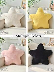 11.81"/15.74" Cute Star Plush Throw Pillow, Soft Faux Fur Material Cushion, Christmas Decoration For Sofa, Bedroom And Living Room, Great Christmas Gift For Family And Friends - 黃色 - 查看 7