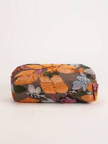 Tas Clutch Wanita Gaya Bohemian dengan Bordir Bunga dan Payet, Tas Malam Mewah Bermotif Acak Bergaya Vintage, Cocok untuk Liburan Musim Panas, Pernikahan, dan Pesta - Jeruk - View 6
