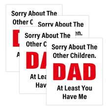 4pcs Funny Father's Day Wine Bottle Labels - "Dad At Least You Have Me" Paper Wine Bottle Stickers, Birthday Wine Labels, Perfect For Father's Day & Birthday Party Decorations - A - View 7