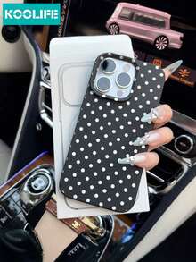 Koolife1 Funda de TPU de Color en Polvo para Máquina Portátil, Diseño de Patrón de Onda Blanca, Ultra Delgada y Resistente a Golpes, Diseño de Gran Apertura, Compatible con Apple Serie 11 a 17 (Incluyendo Pro, Pro Max, Plus, Air y Modelos de Escritorio 16e) - negro - Ver 3