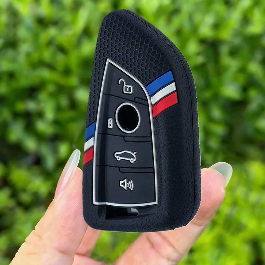 Bao đựng chìa khóa xe hơi bằng silicon, móc khóa cho BMW X1 X3 X4 X5 X6 Series 1 2 3 5 7 G20 G02 G05 G31 G23 F34 F15 F40 IX3 - đen - Xem 1