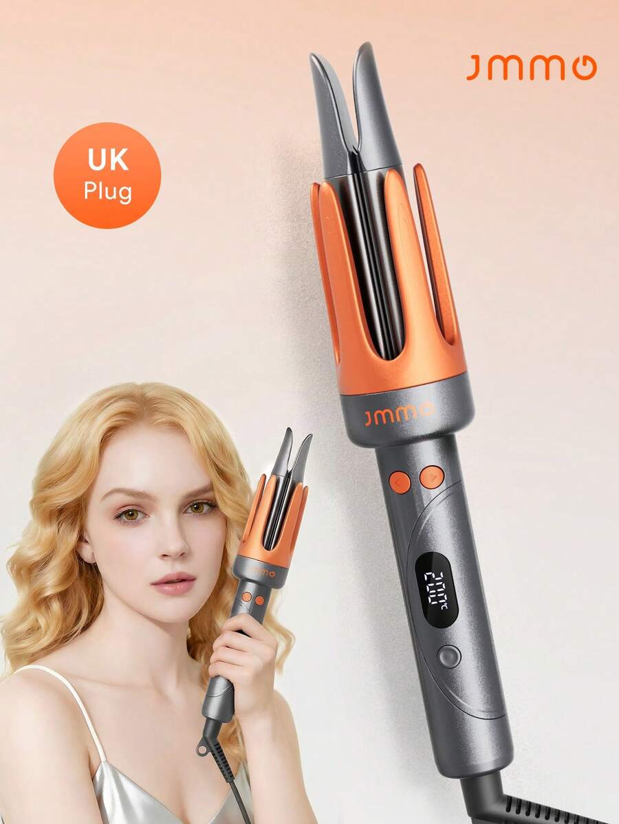 JMMO CHEVEUX | Fer à boucler automatique 32 mm, chauffe rapide, 4 températures réglables, boucles volumineuses et sans frisottis pour tous types de cheveux, idéal pour une utilisation à domicile - Prise UK