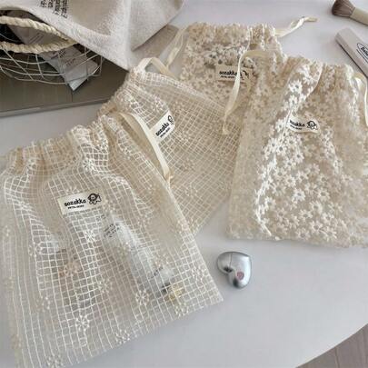 Túi dây rút thêu hoa thời trang, thiết kế thêu mềm mại và tinh tế, túi đựng đồ di động dùng để đựng son môi, sản phẩm vệ sinh cá nhân, mỹ phẩm, phụ kiện tóc, trang sức, chìa khóa, tiền xu, thẻ, đồ dùng du lịch, đồ dùng học tập, quà tặng ngày lễ.