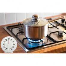 Kitchen Timer Manual, 60 Minutes Round Shape Timer Cooking Ring Mechanical Counter Alarm Clock Wind Up Timers Home Egg Baking Steaming Visual Countdown Teacher Exercising Meeting White - 1 - View 7
