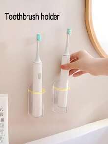 1pc Toothbrush Holder, Toothbrush Storage Rack, Bathroom Storage Organizer, No-Drill Wall Mount Toothbrush Holder, Multi-Function Shelf, Bathroom Storage Essential - Multicolor - View 4