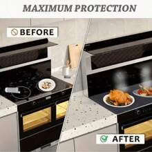 Stovetop Cover - Stovetop Cover, Extra Large Silicone Draining Mat, Stovetop Oven Cover (Black, 28 X 20 Inches) Kitchen Accessories, Cooking Utensils, Ceramic Stovetop Protective Cover, Kitchen Stovetop Protective Cover, Multi-Functional Sink Mat, Heat-Resistant Glass Stovetop Protective Mat, Can Also Be Used As A Kitchen Drying Mat, Glass Stovetop Cover, RV Stovetop Mat, Kitchen Essentials, Kitchen Decoration - View 3