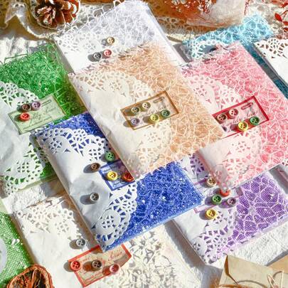 31 Blatt strukturiertes Sammelalbum-Papier & Mesh sortiertes Set mit 5 Knöpfen, Kartenherstellung Bastelpapier, für Bullet Junk Journal Zubehör, Decoupage DIY Mixed Media Collage Kartenherstellung, Collage Hintergrund Vintage Dekomaterial