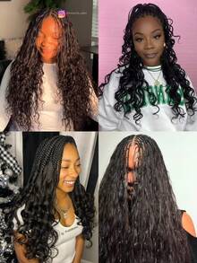 Y WIGS Tóc giả bện kiểu Boho, tóc thật gợn sóng nhẹ, 100% tóc nguyên chất chưa qua xử lý, không có mối nối, tóc xoăn tự nhiên, 100g, dài 14-22 inch, màu tự nhiên, nhẹ, kiểu Bora Bora Boho cho mùa hè, Giáng sinh, Cosplay, đám cưới, lễ hội âm nhạc. - Natural Black - Xem 12