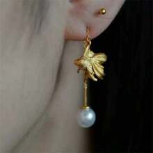 2PC Retro Gold Lucky Koi Fish Earrings |   Women's Chinese Style 3D Goldfish Tassel Long Cheongsam Dangle Earrings |   Exquisite Gold Plated Fortune Koi Drop Earrings |   Anti-Tarnish Elegant Traditional Statement Ear Jewelry |   Festival Party Banquet Gift For Her - 錦鯉耳環 - 查看 5