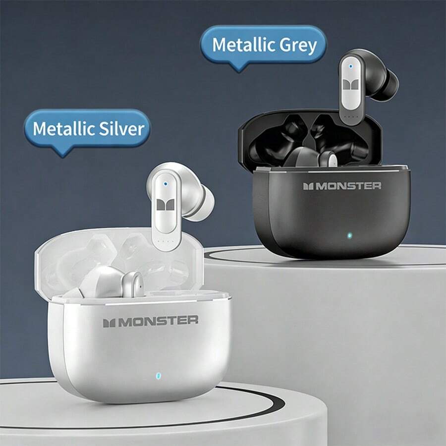 Monster GT34 True Wireless Earbuds, Equipped With Dual Microphones, Noise Cancellation, Super Long Battery Life, Suitable For Sports, Running And Gaming