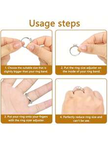 1/8/16pcs Adjustable Ring Sizer/Fixer/Reducer - Invisible Ring Adjuster Suitable For Weddings/Events - Temporary And Permanent Use For All Types Of Rings - Multicolor - View 6