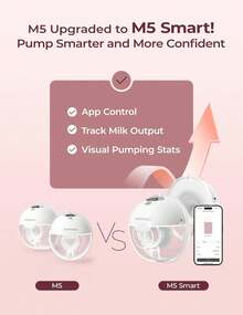 Momcozy M5 Smart Electric Breast Pump, App-Controlled, Hands-Free, 3 Modes & 9 Levels - 灰色 - 查看 2