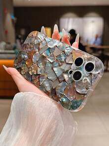 1 ốp lưng điện thoại chống sốc trong suốt màu kem họa tiết vỏ sò, chất liệu TPU, thích hợp làm quà tặng ngày lễ, tương thích với Apple iPhone Xs/Xsmax/Xr/11 12 13 14 15 16pro/Promax/14 15 16plus/17, unisex - Nhiều màu - Xem 5