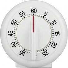 Kitchen Timer Manual, 60 Minutes Round Shape Timer Cooking Ring Mechanical Counter Alarm Clock Wind Up Timers Home Egg Baking Steaming Visual Countdown Teacher Exercising Meeting White - 1 - View 1