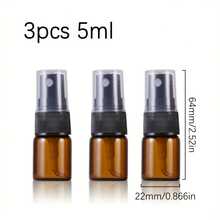 Botellas de vidrio ámbar con atomizador, 5/10/15ml, a prueba de fugas y recargables, para aceites de perfume y cuidado de la piel, equipaje de mano para viajes, almacenamiento duradero, excelente regalo para hombres/mujeres - Multicolor - Ver 7