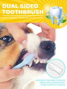 Advanced Pet Dental Care Kit | Contains Toothpaste, Toothbrush & Finger Brush | Reduces Plaque & Tartar Buildup | For Puppies, 3-Piece Kit, Milk Flavor - White - View 4
