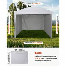 Canopy Sidewalls, Fit For 10 X 10 Ft Pop Up Canopy Tent, Tent Side Walls With Waterproof And Sunlight Protection Layer For Outdoor Event Tents, Vendor Booths, Camping (3 Sidewalls Only, White) - Zippered Design (3 Sides) - View 3