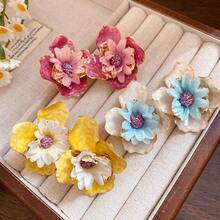 New Floral Earrings For Women, Multi-Color, Sweet Beach Vacation Style Earrings - Multicolor - View 12