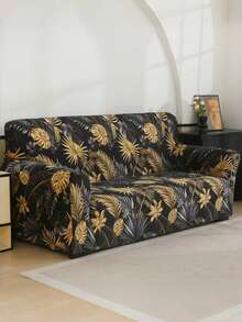 1pc Printed Stretch Sofa Cover, Suitable For All Seasons, Protects Living Room Sofa And Home Decor - Gold - View 10