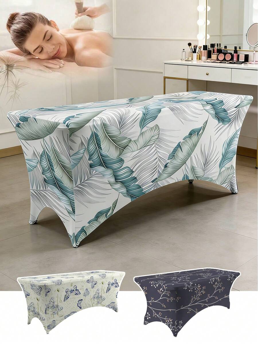 Ga trải giường massage spa 6FT co giãn, ga trải giường nối mi, ga trải giường salon làm đẹp với họa tiết lá cọ nhiệt đới, họa tiết bướm thanh lịch, họa tiết cành cây tối giản, chống nhăn, chất liệu mềm mại cho spa và massage.