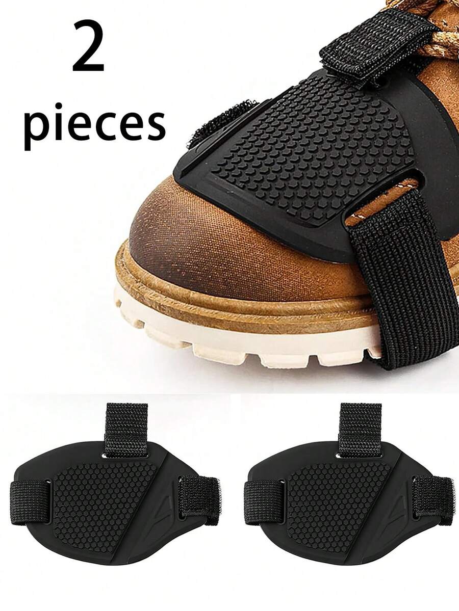 2 Stücke/Set Motorrad Schalthebel Pad, rutschfeste Motorrad Schuh Stiefel Abdeckung Schutzausrüstung, verstellbarer weicher Stiefel Zehenschutz Anti-Verschleiß Schalthebel Pad, geeignet für die meisten Erwachsenen Schuhe (Schwarz, Schwarz & Weiß, Schwarz & Rot) - Verschiedenfarbig - Übersicht 1