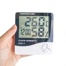 1 Pc HTC-1 Precision Weather Station LCD Digital Thermometer Hygrometer With Clock Function, Indoor Temperature And Humidity Monitor - 1 - View 2