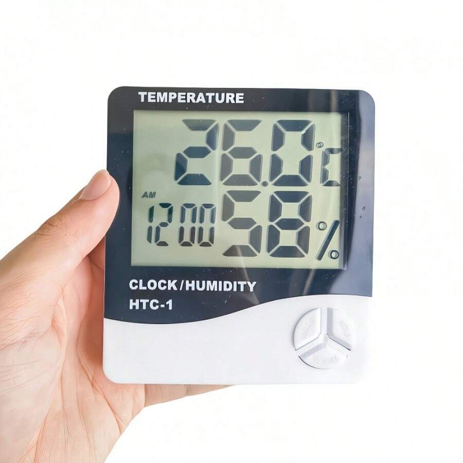 1 Pc HTC-1 Precision Weather Station LCD Digital Thermometer Hygrometer With Clock Function, Indoor Temperature And Humidity Monitor