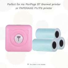 1 Cuộn giấy in nhãn tự dính 57*30mm, tương thích với máy in bỏ túi PeriPage A6, PAPERANG P1/P2 - Giấy tự dính thông thường 57*30 cm, nền xanh dương, 1 cuộn - Xem 1