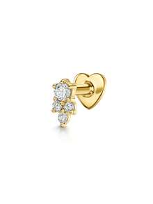 EleRunis 1 chiếc khuyên tai sụn phẳng hình ngôi sao và trái tim bất đối xứng bằng bạc Sterling 925, thích hợp đeo hàng ngày, làm quà tặng cho phụ nữ nhân dịp Ngày của Mẹ, đám cưới, tiệc tùng, lễ đính hôn, kỷ niệm, Ngày Valentine. - Vàng - Xem 18