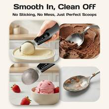 Cuchara para helado con calefacción de 2600mAh, cuchara para helado con calefacción ajustable con pantalla LED, recargable - Blanco - Ver 5