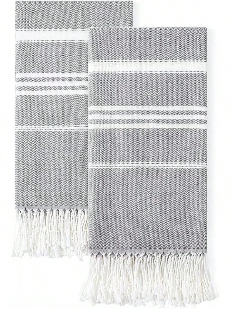 2 Packs Turkish Beach Towels Quick Dry Sand Oversized Bath Pool Swim Towel Large XL Big Blanket Adult Travel Essentials Cruise Accessories Must Haves Vacation Stuff - Bộ đồ màu xám mỏng - Xem 1